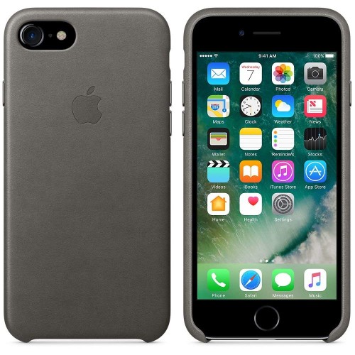 APPLE Custodia in pelle per iPhone 8 / 7 - Grigio Tempesta